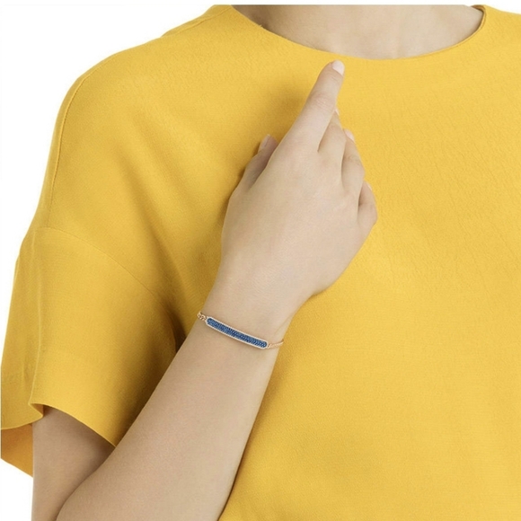 NWT Swarovski Locket Bracelet - Blue - Rose Gold Plating - Picture 3 of 3